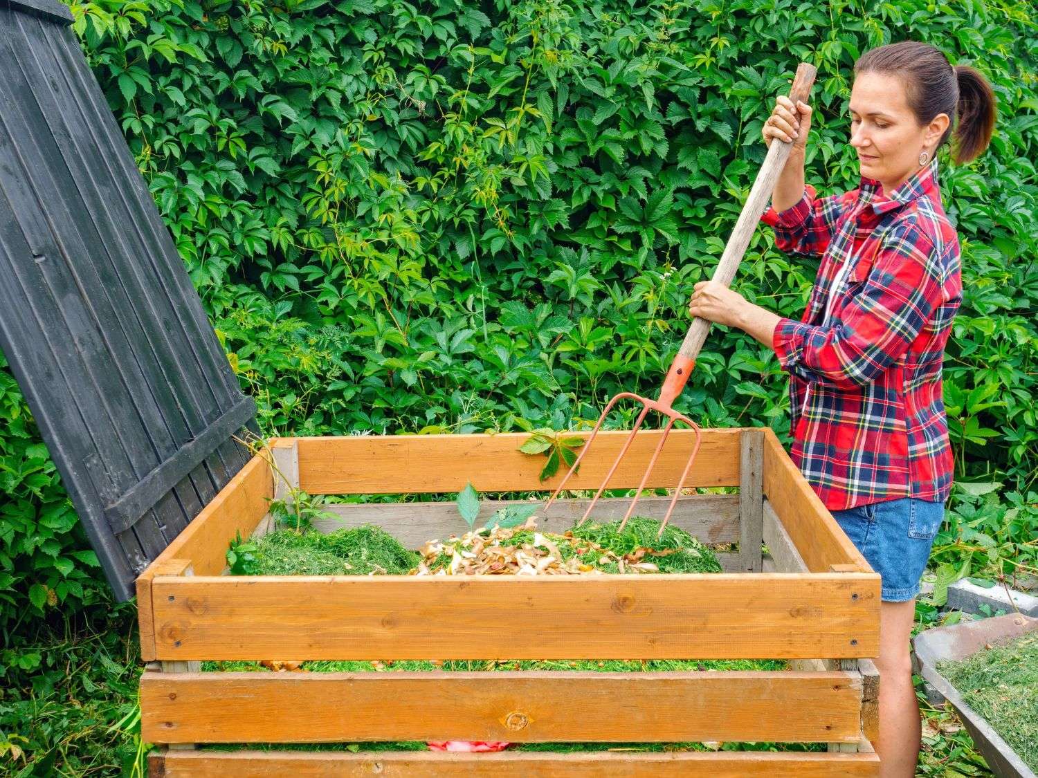 Turning the compost pile speeds the process up